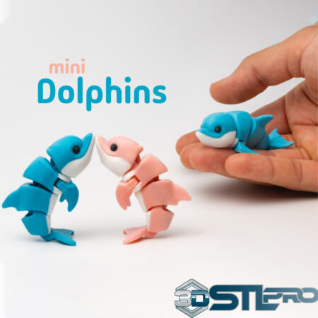 Mini Dolphins STL File Cute 3D Print Ocean Animal Model