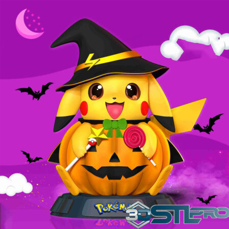 Pikachu Witch STL File Halloween Pokémon 3D Print Model