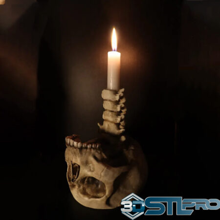 Skull and Bones Candleholder Collection STL File