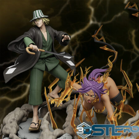 Urahara x Yoruichi STL File Bleach Anime 3D Print Model